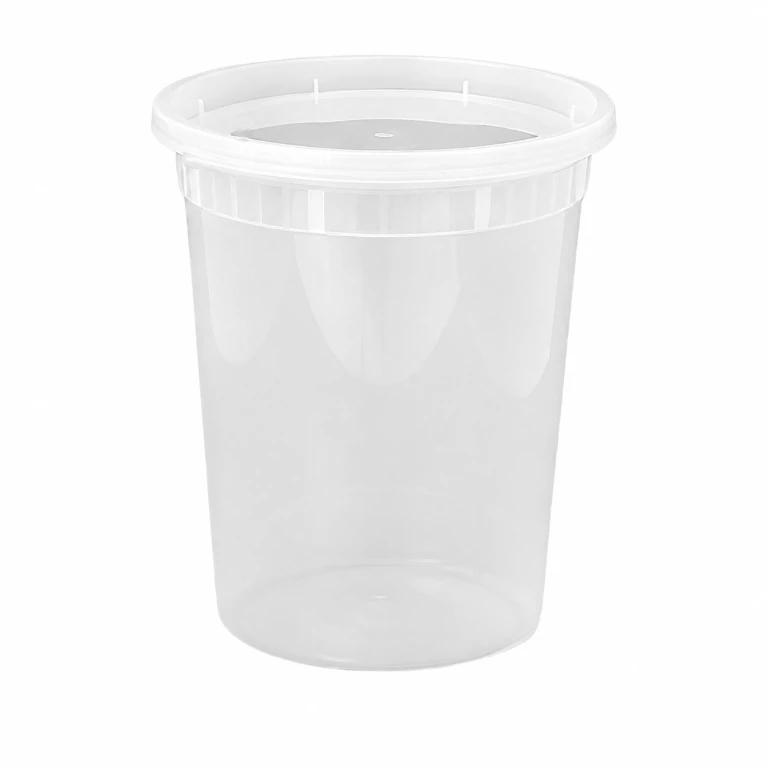 32OZoz Disposable PP Soup Bucket with Lid