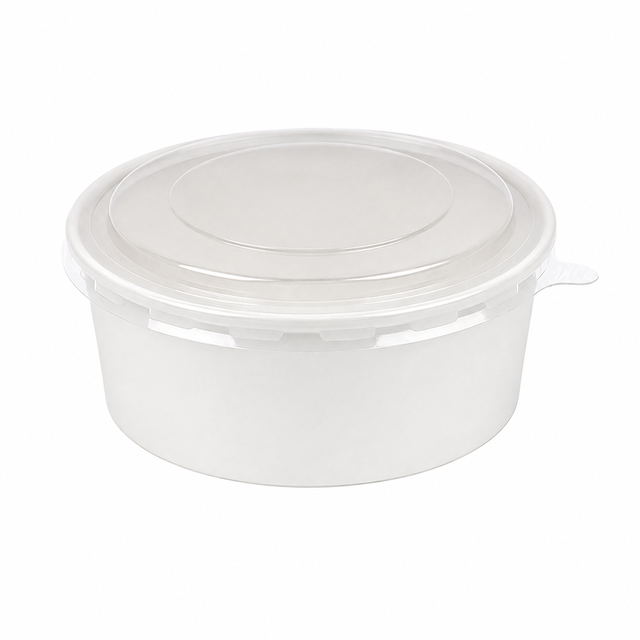 1100ml White Cardboard Bowl with PET Lid