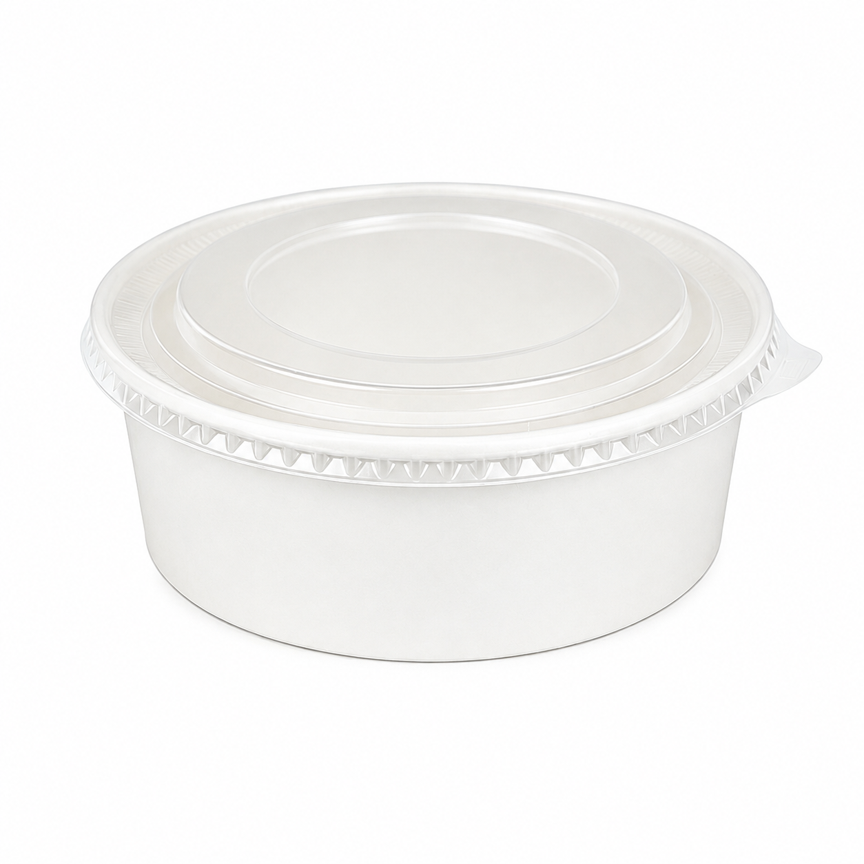1500ml White Cardboard Bowl with PP Lid