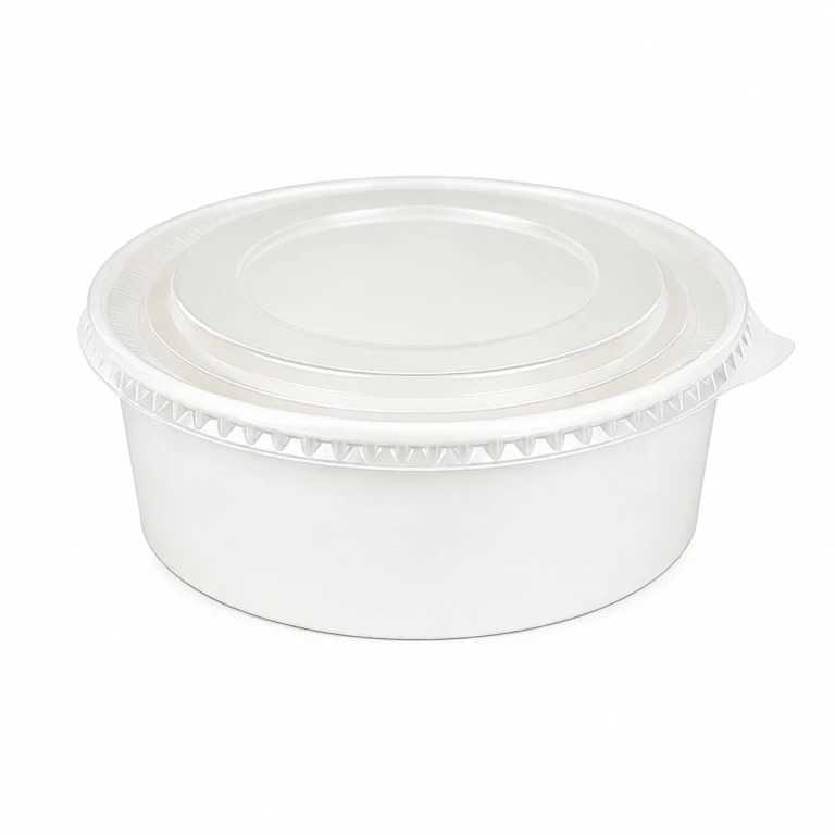 1500ml White Cardboard Bowl with PP Lid