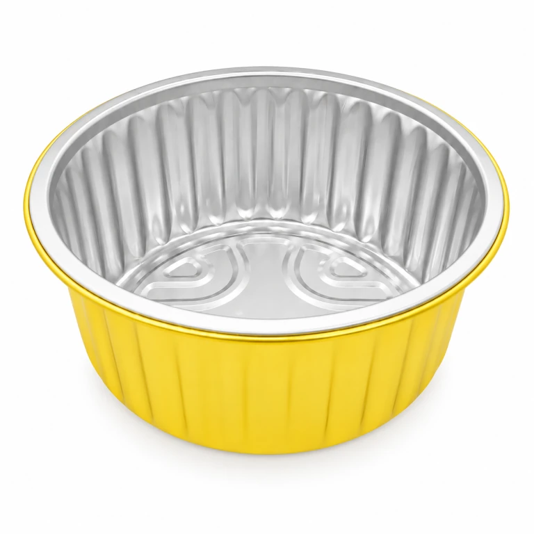Aluminium Foil Round Container 520ml (14cm dia) with PP lid