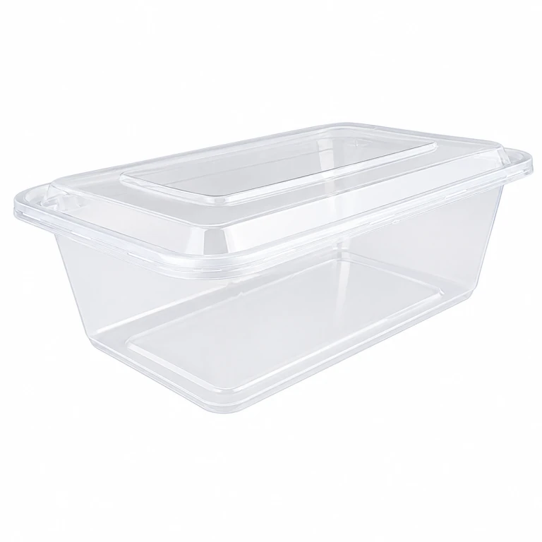 1500ml disposable plastic meal box with transparent bottom and cover