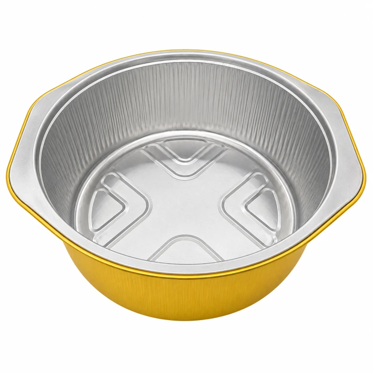 Aluminium Foil Round Container 1430ml (20.7cm dia) (twin-handle) with PP lid
