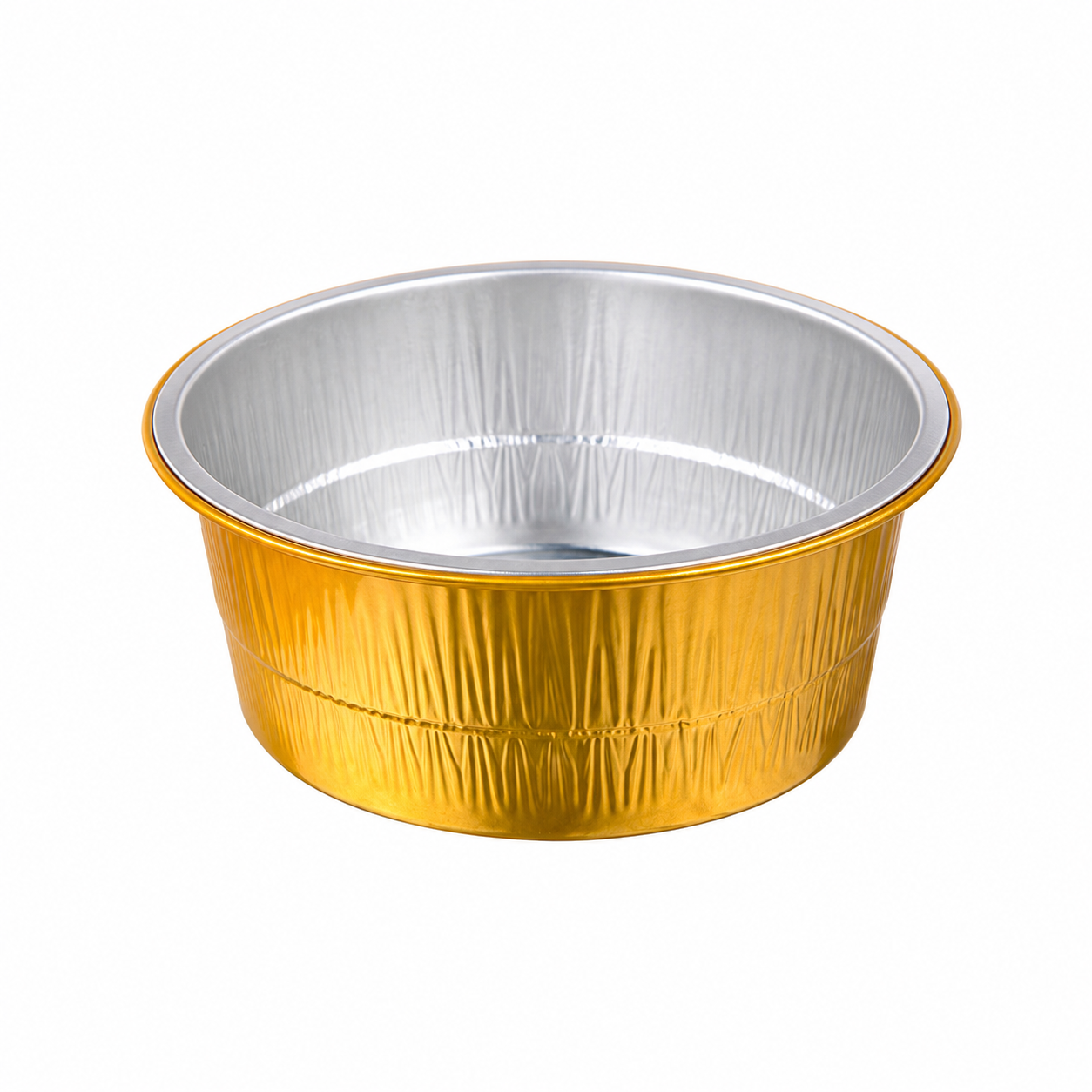 Gold Round Aluminum Foil Container with PP Lid Thickened Food Grade Commercial Takeaway Disposable Food Box