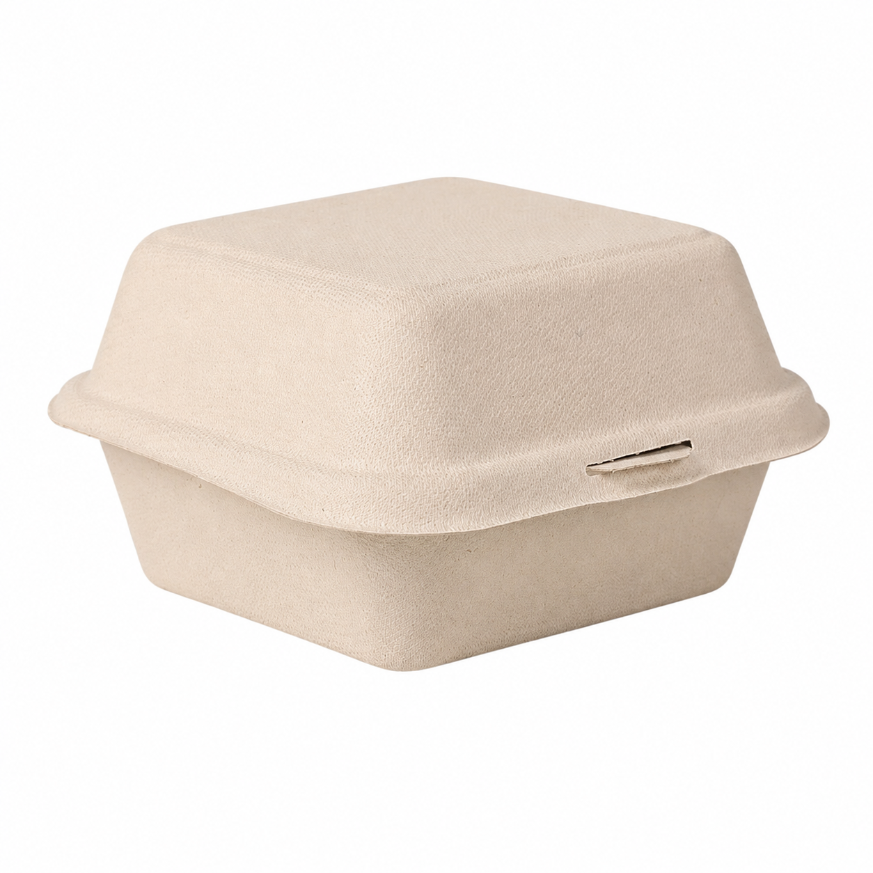 Natural 6-Inch Bagasse Clamshell Hamburger Box