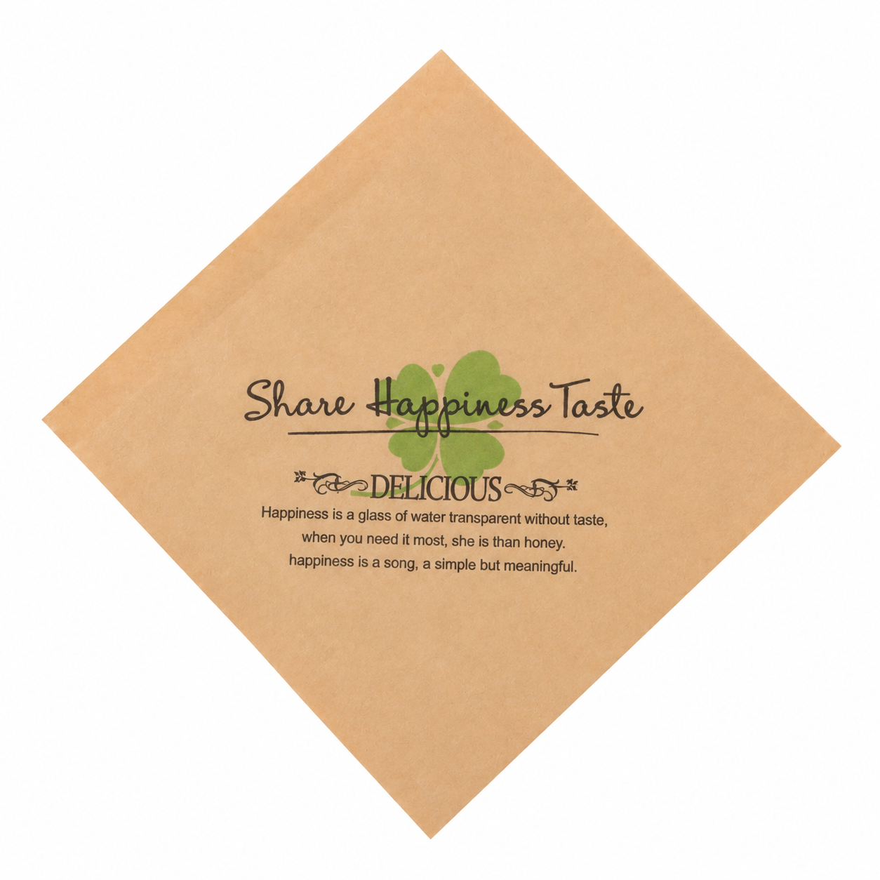 brown kraft paper four-leaf-clover paper-bag design