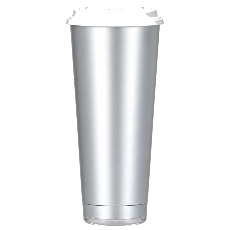 1000ml Matte Silver Film Cup Set with White Glossy Lid