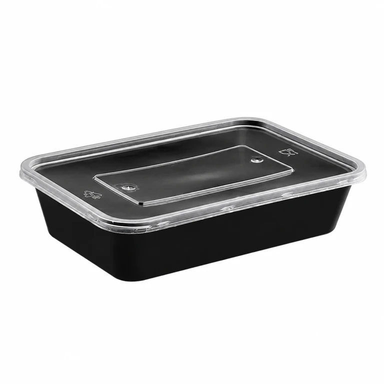 500ml reinforced rectangular container (black)