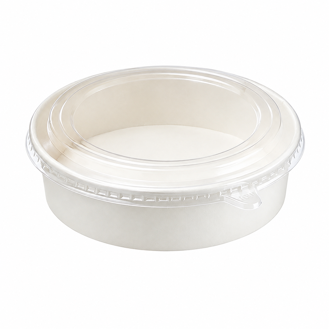 900ml White Cardboard Bowl with OPS Lid