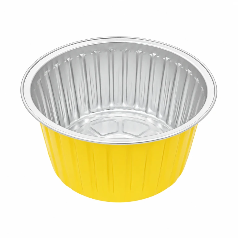 Aluminium Foil Round Container 680ml (13.8cm dia) with foil lid