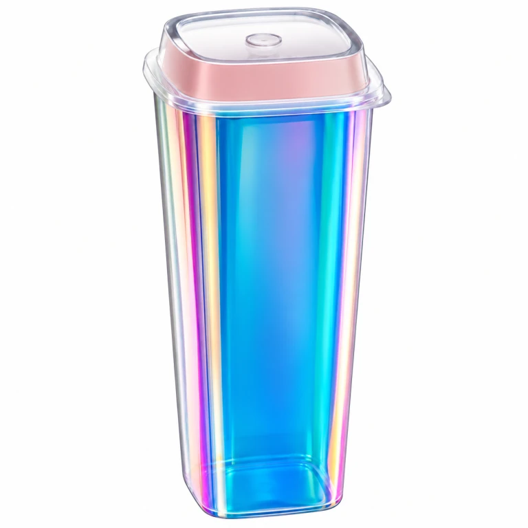 960ml Bright Rainbow Film + Clear Square Lid