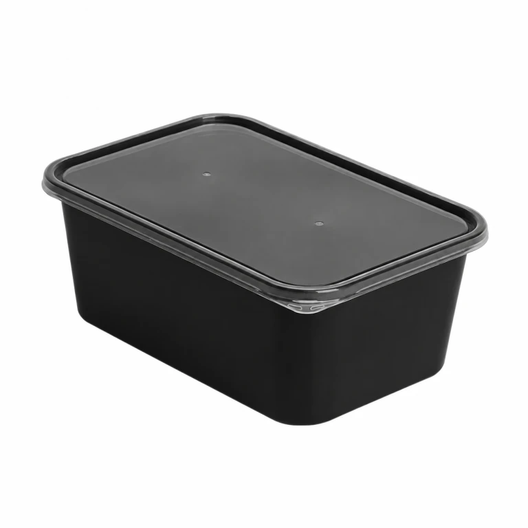 950ml export-version reinforced rectangular container (black)