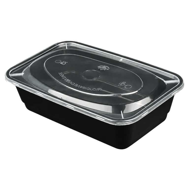 1500ml rectangular container (black base, with lid)