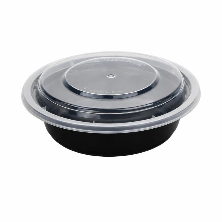 8oz American Style Export Round Bowl with Clear Lid