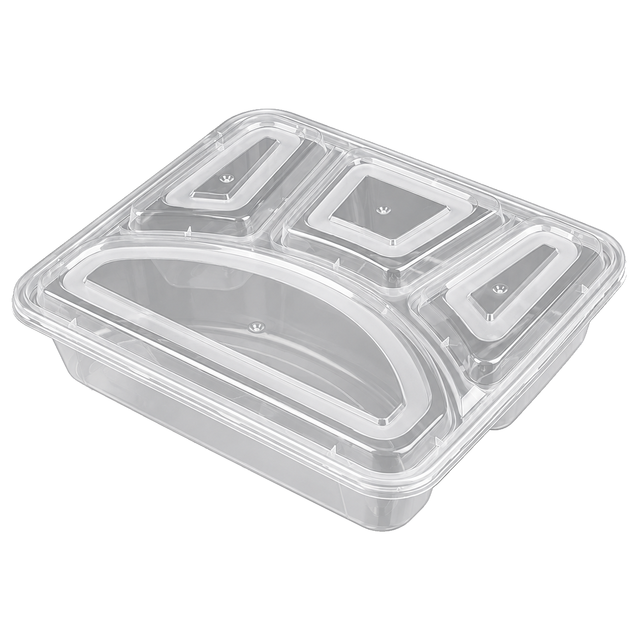 1000ml four-compartment food container (clear)