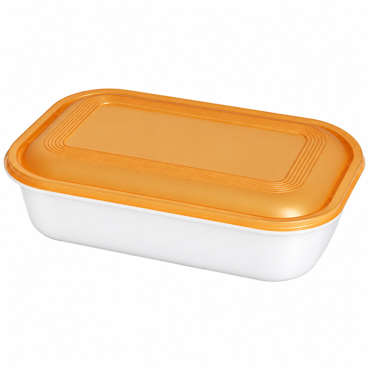 750ml latch-lock food container (white base/gold lid)