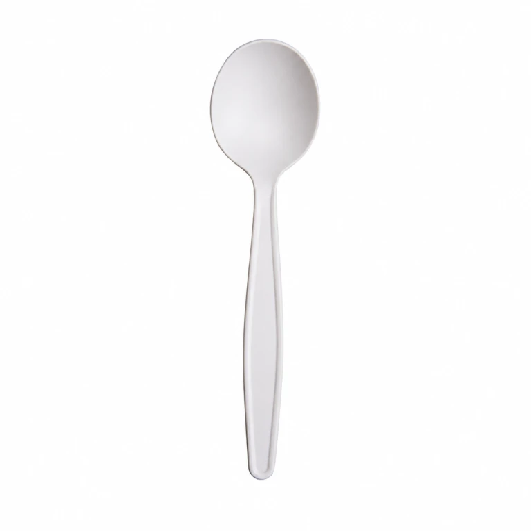 Corn Starch White Soup Spoon 6 inch, bulk packed