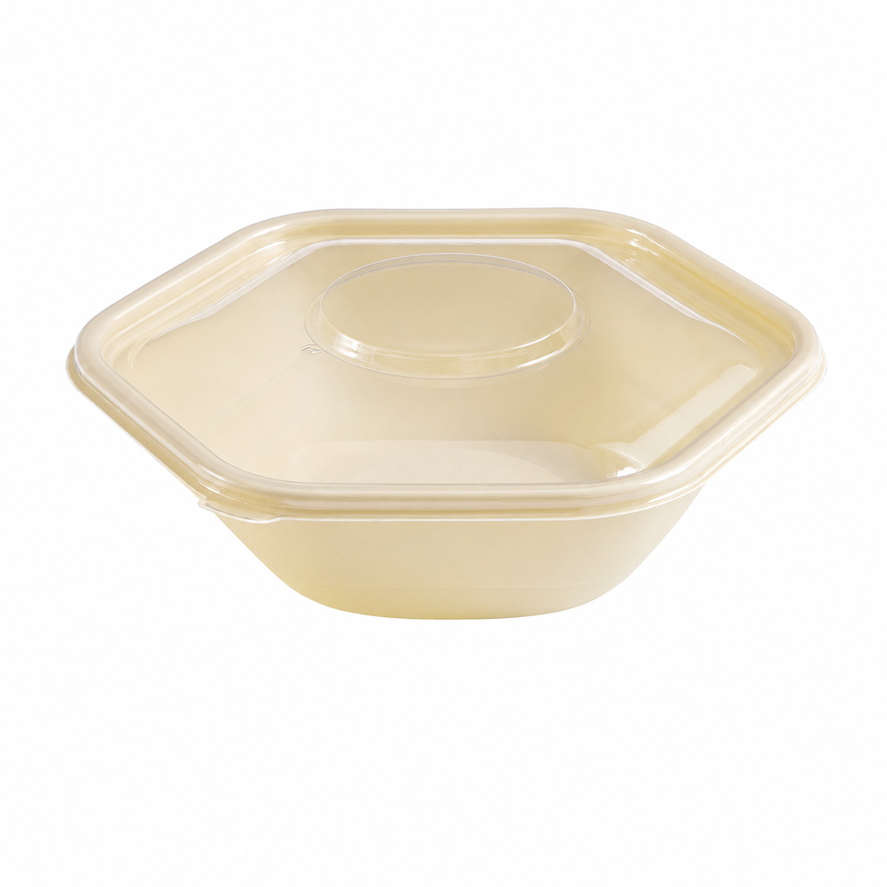 hexagonal bowl 750 + high-clarity PET lid