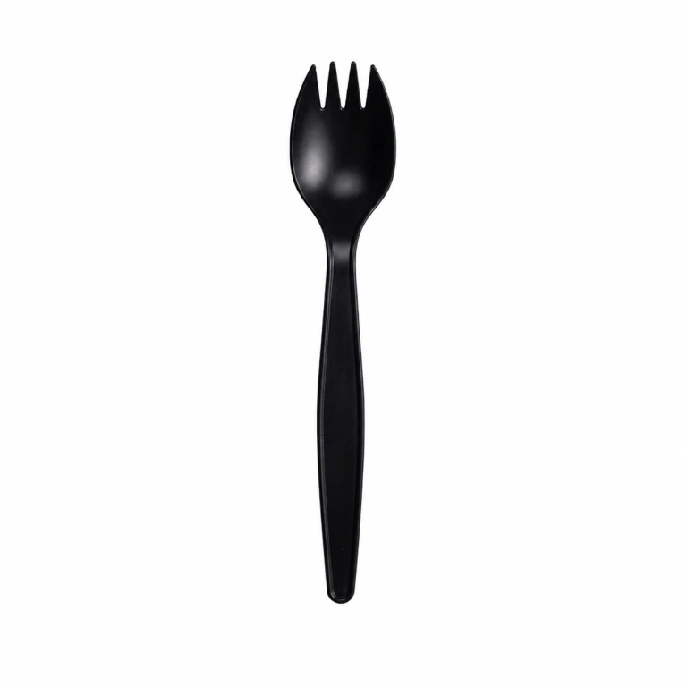 Corn Starch Black Spork 7 inch, bulk packed