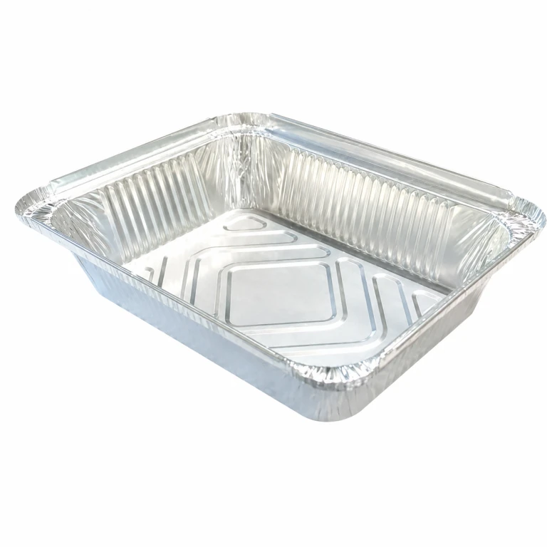 Aluminium Foil Square Container 220 1100ml, with foil-laminated paper lid