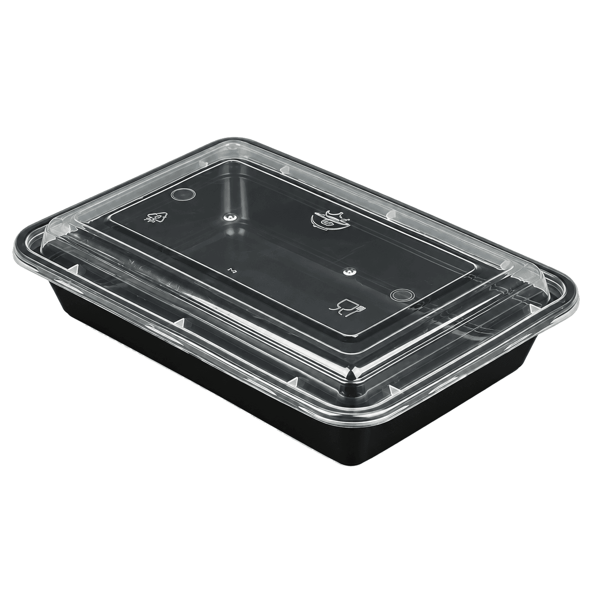 1000ml American-style rectangular container (black base, with lid)