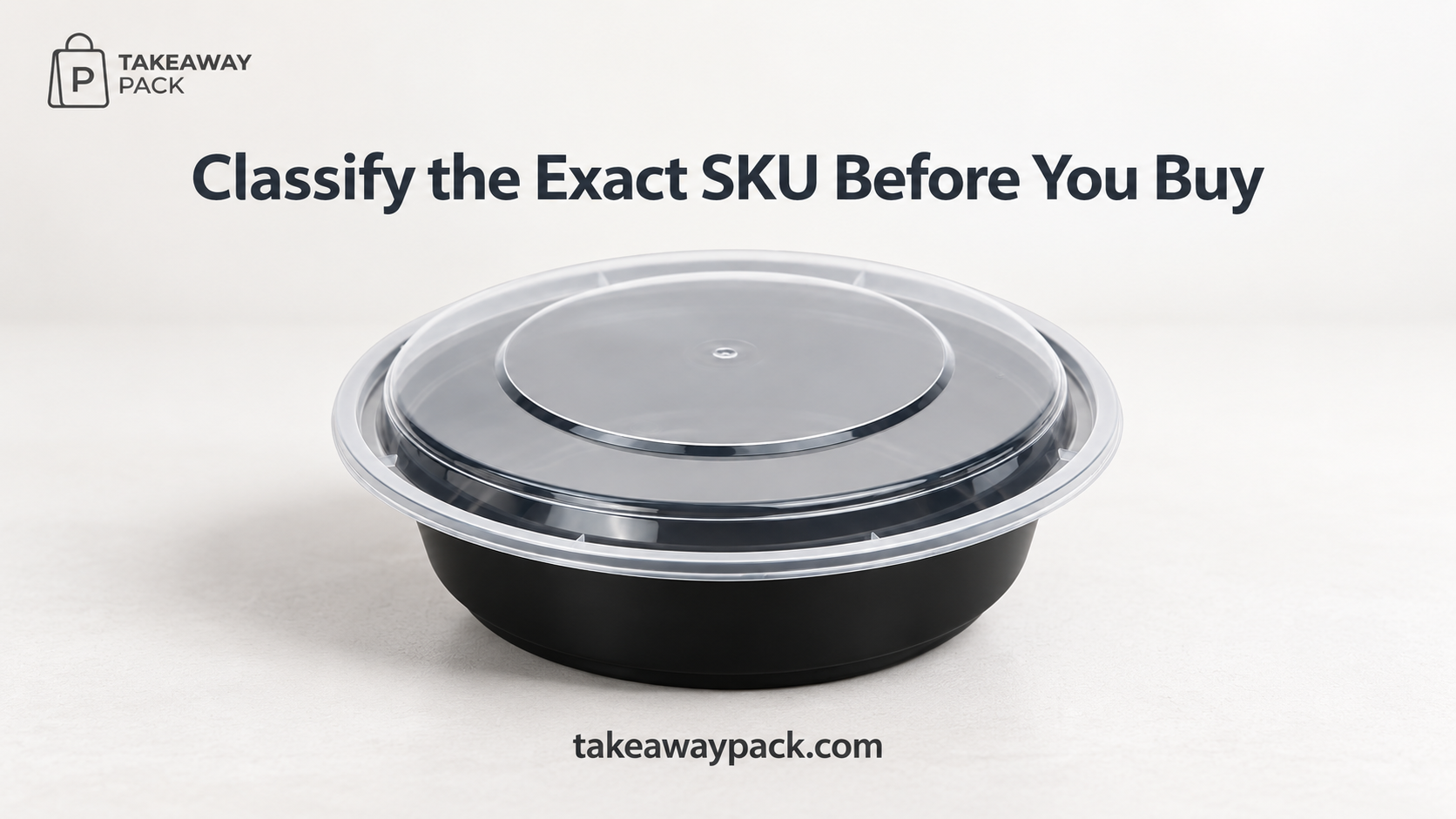 Black food container with a clear lid.