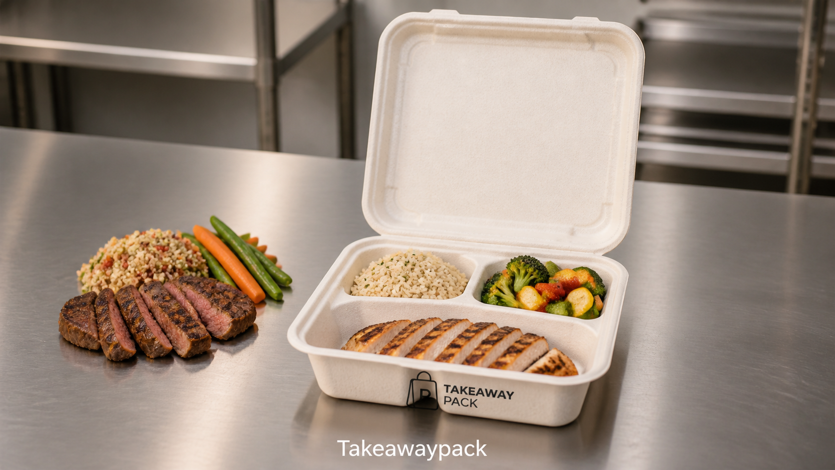 TakeawayPack foodservice packaging scene for How to Use Shared Packaging for Single, Two-Person, and Family Delivery Meal Sets