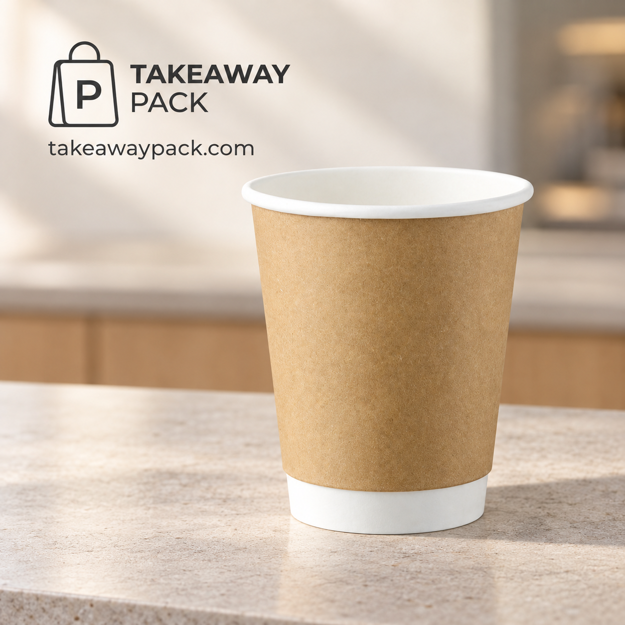 Light brown takeaway paper cup