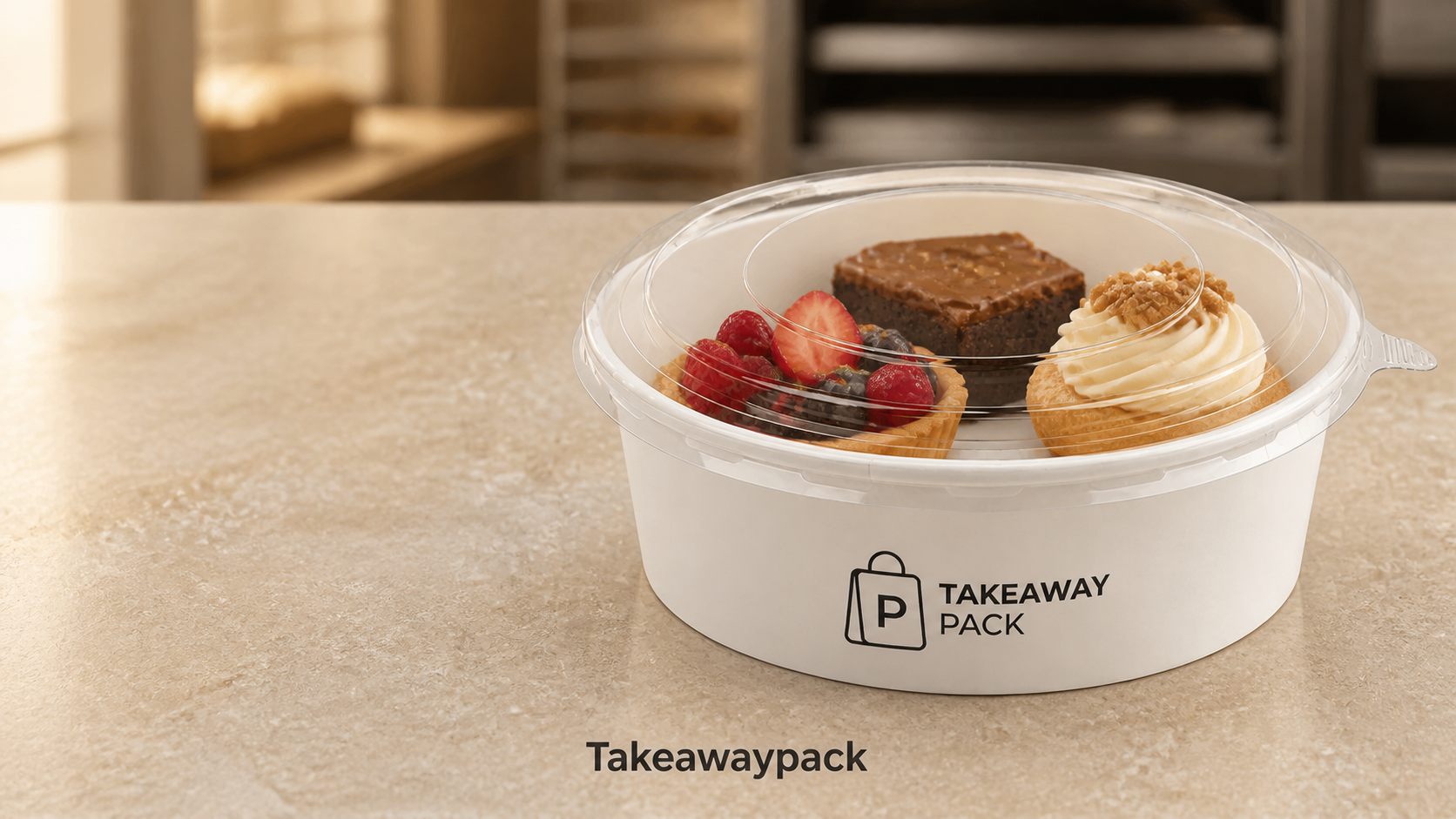 TakeawayPack foodservice packaging scene for Window Paper Boxes, Clear PET Containers, or Solid Paper Boxes? Packaging Choices for Product Photography
