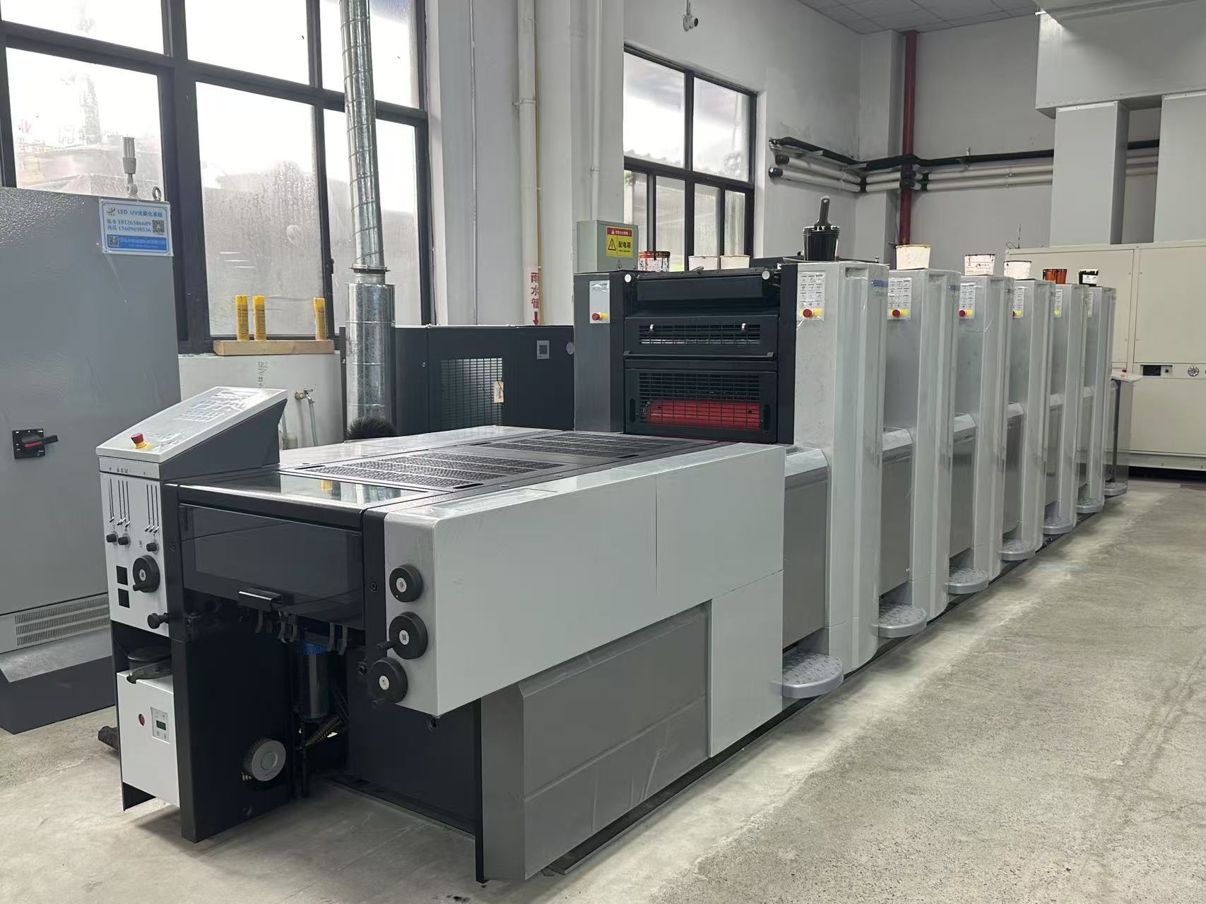 Onsite view of installed printing equipment