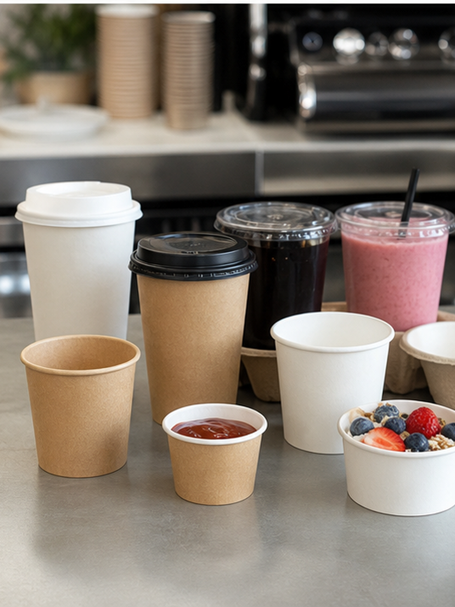 Cups packaging in a foodservice use scene