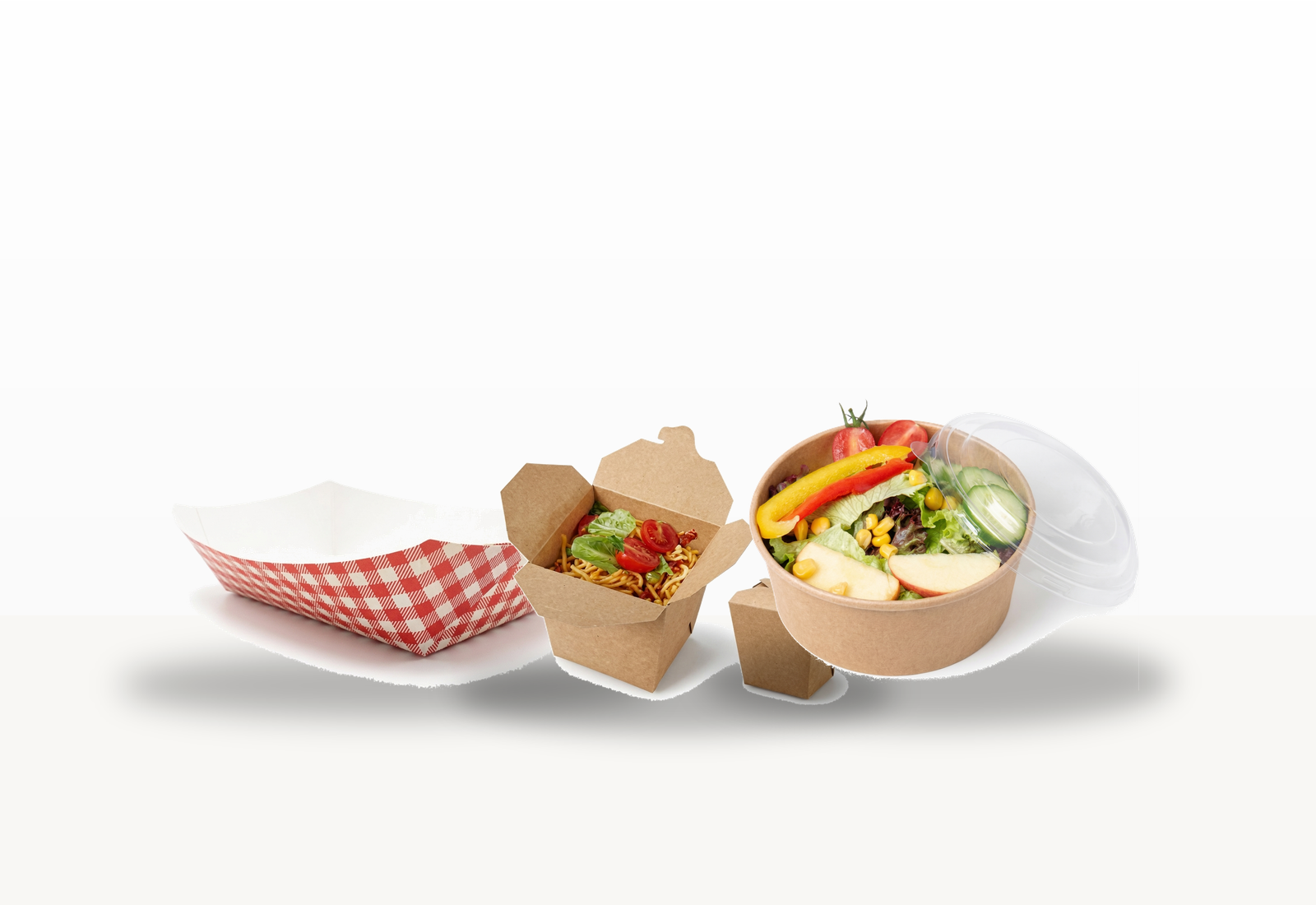 Centered kraft food packaging assortment