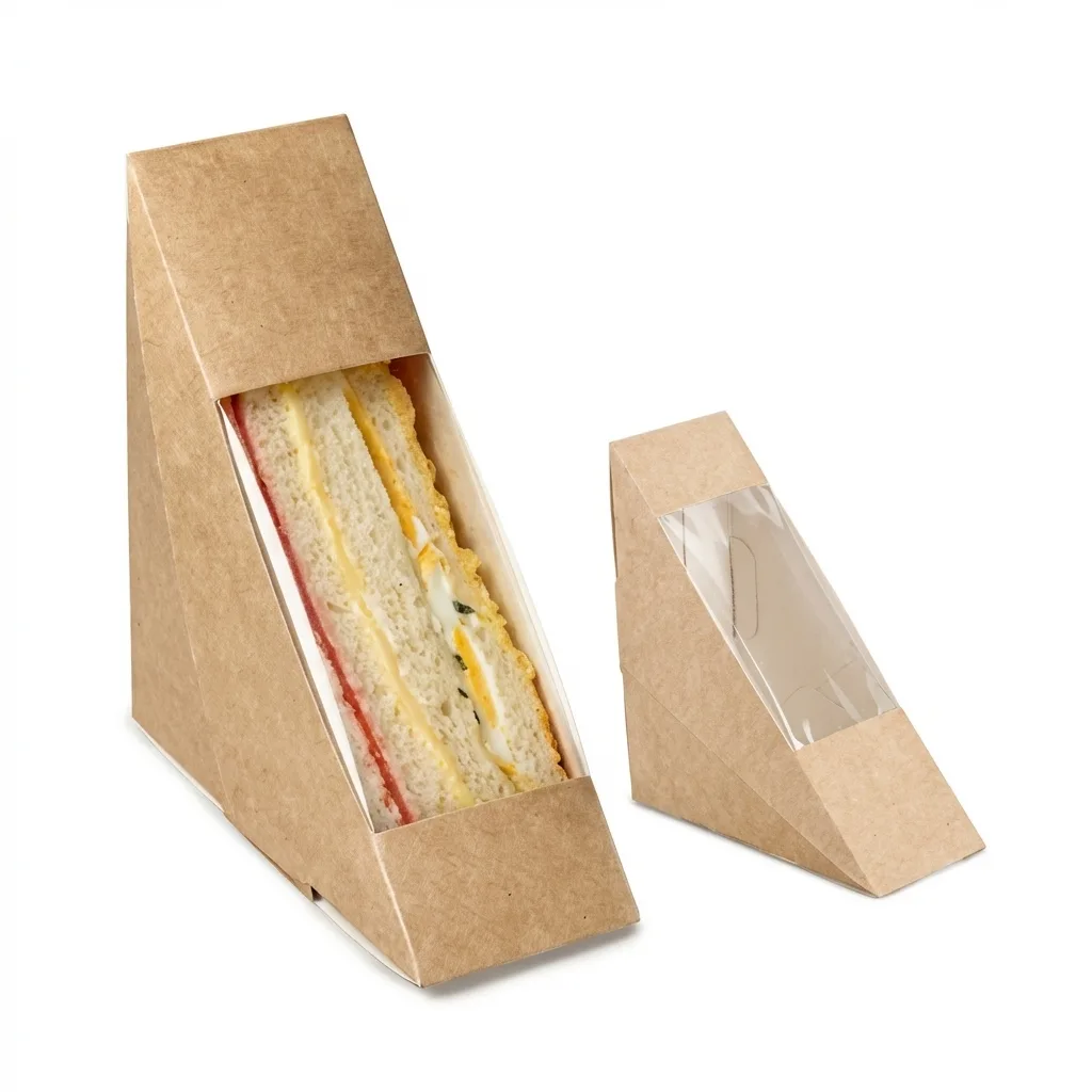 Natural Kraft Sandwich Box-PLA Window 260mm
