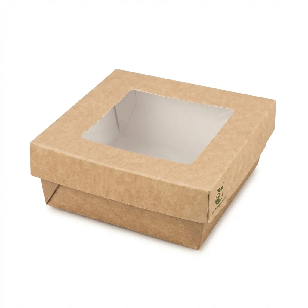 Kraft Paper Box-PLA Window 550ml