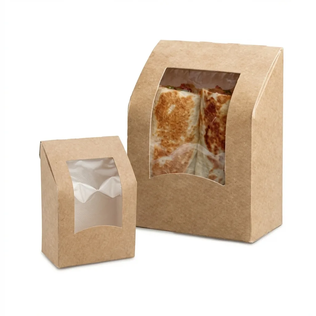 Kraft Wrap Box-PLA Window 650ml