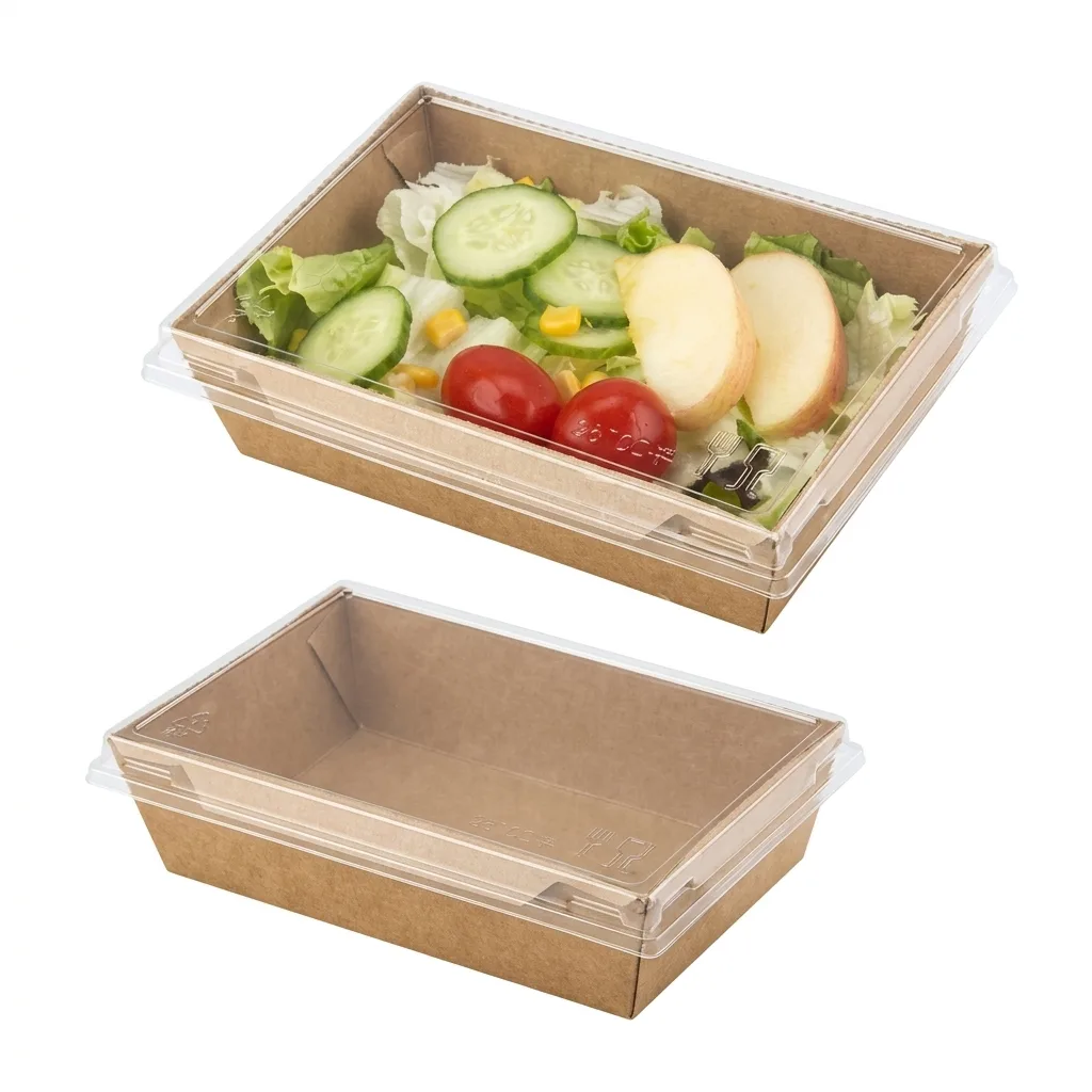 Kraft Paper Box-PET Window 800ml
