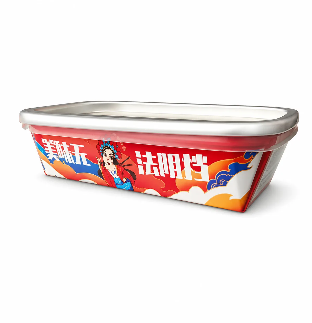 Colored Rectangular Rolled Edge Bowl 750ml